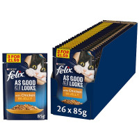 FELIX As Good As it Looks Chicken in Jelly Wet Cat Food 85g PMP (26 x 85g)