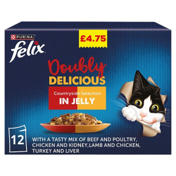 FELIX Doubly Delicious Countryside Selection Wet Cat Food 12x85g PMP (4 x 12x85g)