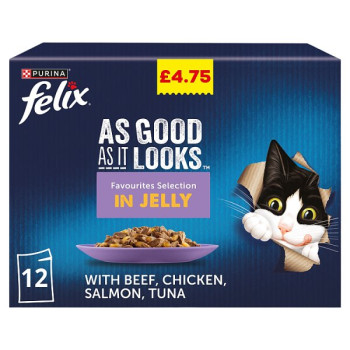 FELIX As Good As it Looks Favourites Selection Wet Cat Food 12x85g PMP (4 x 12X85G)