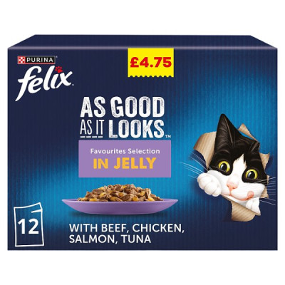 FELIX As Good As it Looks Favourites Selection Wet Cat Food 12x85g PMP (4 x 12X85G)