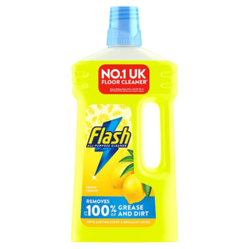 Flash Multipurpose Floor Liquid Cleaner PMP Crisp Lemon 1L (6 x 1Ltr) Flash Multipurpose Floor Liquid Cleaner PMP Crisp Lemon 1L (6 x 1Ltr)