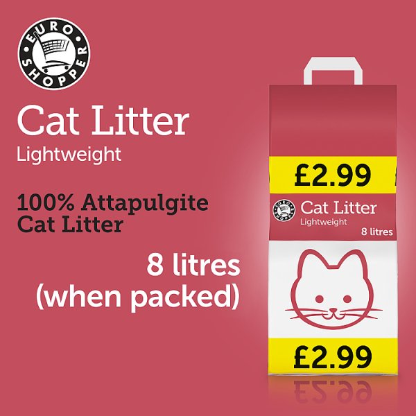 Euro Shopper Lightweight Cat Litter 8 Litres (1 x 8ltr)