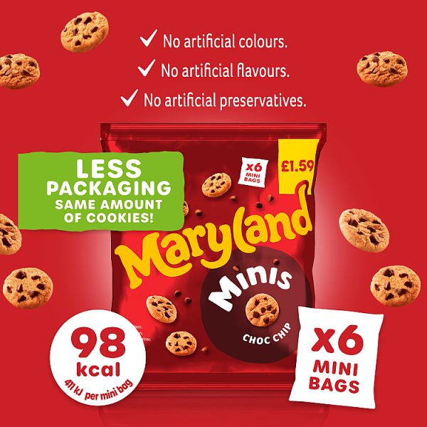 Maryland 6 Minis Choc Chip 118.8g (10 x 118.8g)