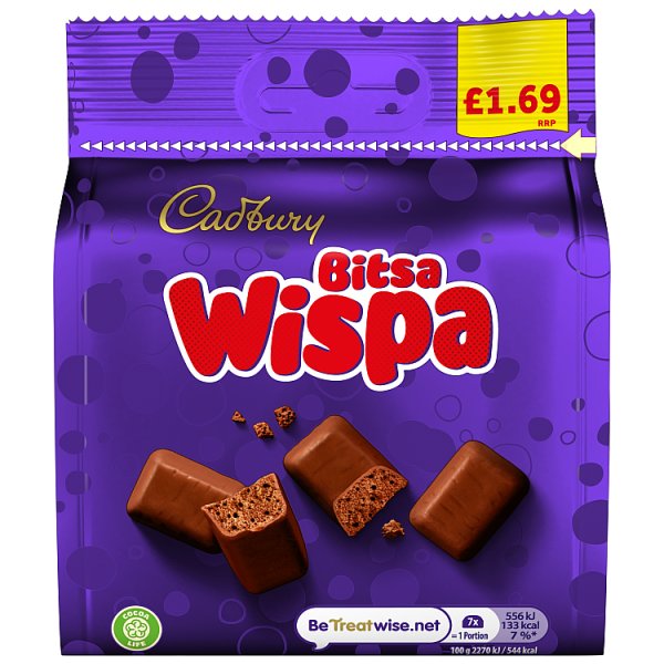 Cadbury Bitsa Wispa Chocolate Bag 85 g (10 x 85g)