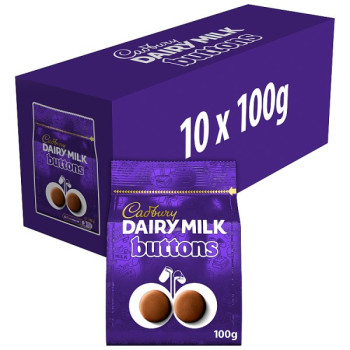 Cadbury Dairy Milk Chocolate Buttons Bag 100g (10 x 100g)
