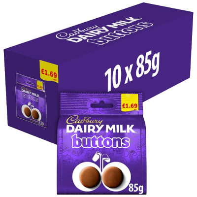 Cadbury Dairy Milk Buttons Chocolate Bag 85 g (10 x 85g)