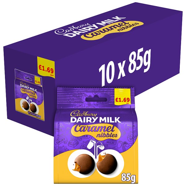 Cadbury Dairy Milk Caramel Nibbles Chocolate Bag 85 g (10 x 85g)