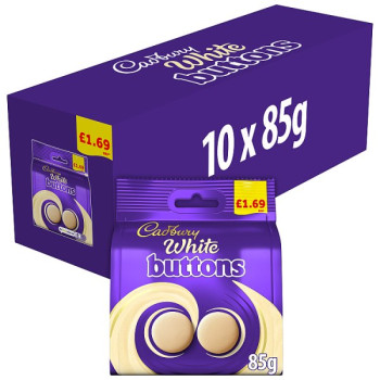 Cadbury White Buttons Chocolate Bag 85 g (10 x 85g)