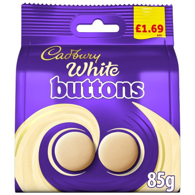 Cadbury White Buttons Chocolate Bag 85 g (10 x 85g)