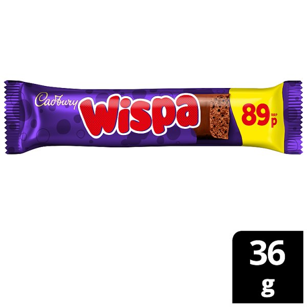 Cadbury Wispa Chocolate Bar 36g (48 x 36g)