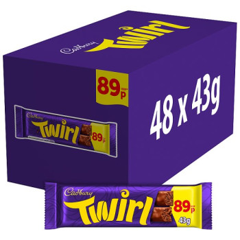 Cadbury Twirl Milk Chocolate Bar 43 g (48 x 43g)