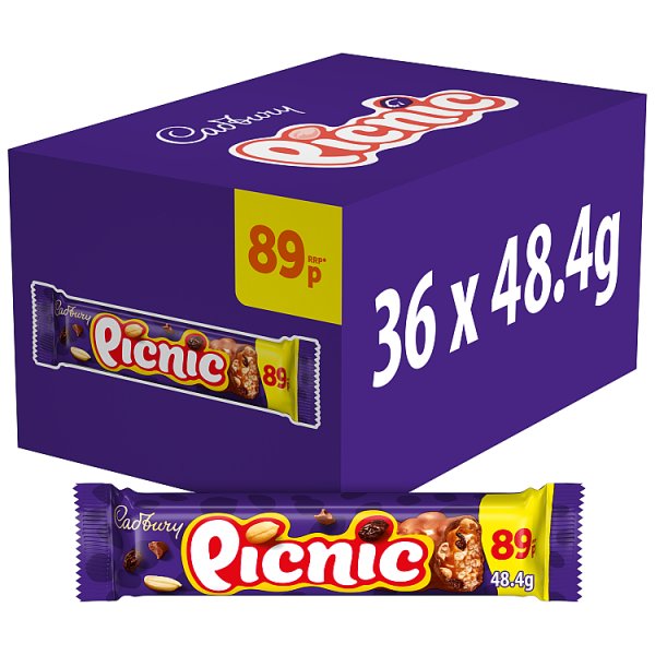 Cadbury Picnic Chocolate Bar 48.4g (36 x 48.4g)