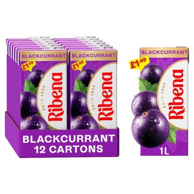 Ribena Blackcurrant  Juice Drink Carton 1L (12 x 1ltr)