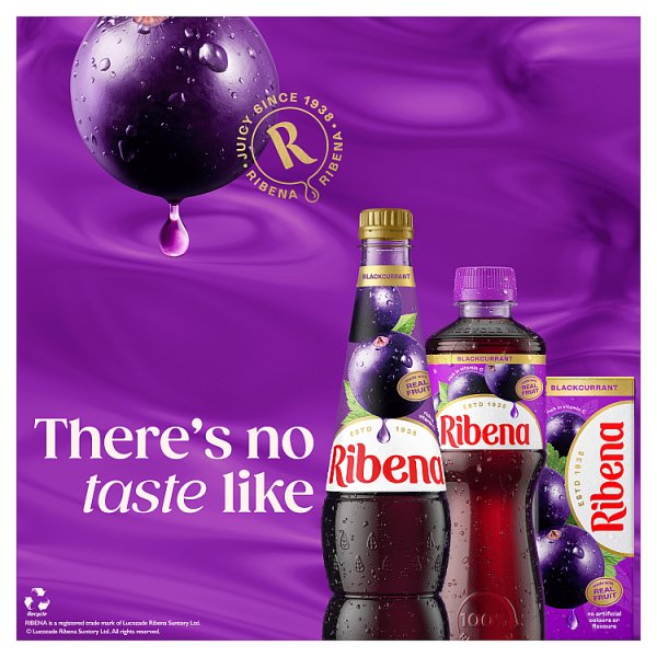 Ribena Blackcurrant  Juice Drink Carton 1L (12 x 1ltr)