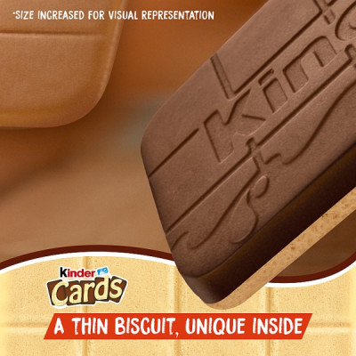 Kinder Cards Milk Chocolate Wafer Biscuit Snack Bar Twin Pack 25.6g (30 x 25.6g)