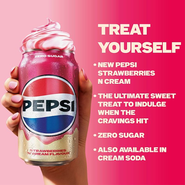 Pepsi Strawberries 'N' Cream Flavour Cans 24 x 330ml (24 x 330ml)