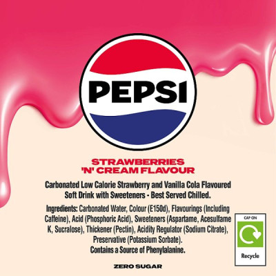Pepsi Strawberries 'N' Cream Flavour Cans 24 x 330ml (24 x 330ml)