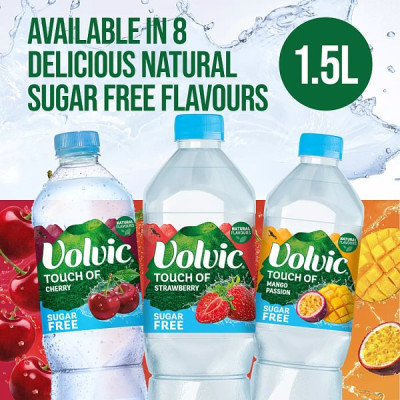 Volvic Touch of Fruit Sugar Free Cherry Natural Flavoured Water 1.5L (6 x 1.5ltr)