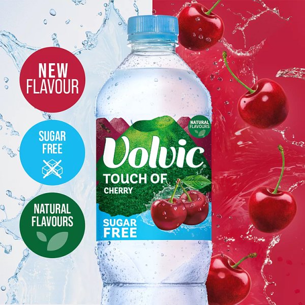 Volvic Touch of Fruit Sugar Free Cherry Natural Flavoured Water 1.5L (6 x 1.5ltr)