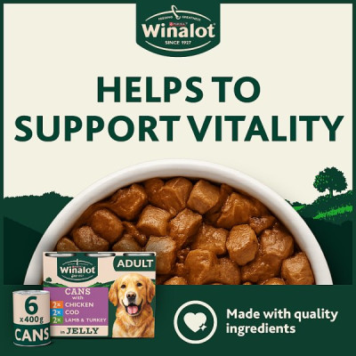 WINALOT Classics Mixed in Jelly Wet Dog Food 6x400g PMP (4 x 6x400g)