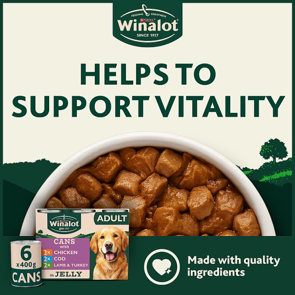 WINALOT Classics Mixed in Jelly Wet Dog Food 6x400g PMP (4 x 6x400g)