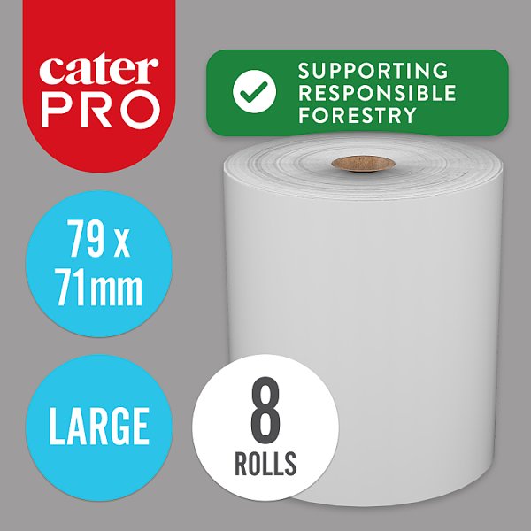CaterPro 8 Large Paper Thermal Till Rolls (1 x 8s) CaterPro 8 Large Paper Thermal Till Rolls (1 x 8s)