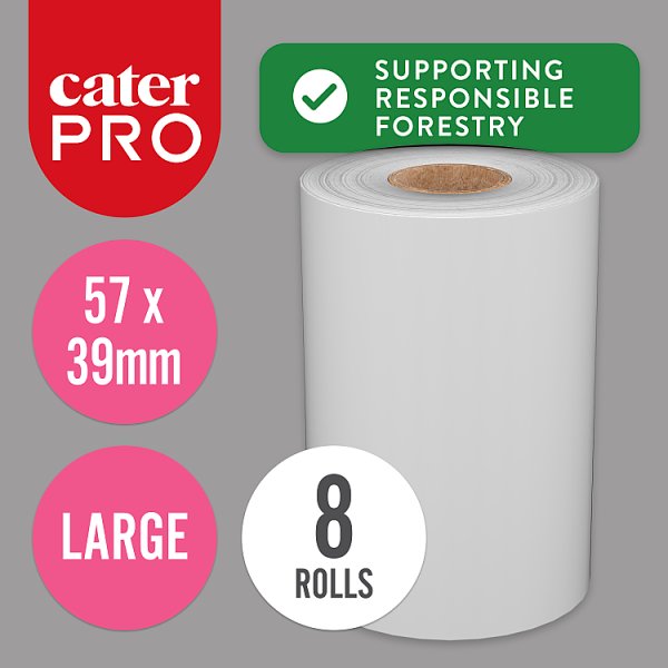 CaterPro 10 Large Paper Thermal Chip & Pin Rolls (1 x 10s)
