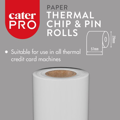 CaterPro 20 Paper Thermal Chip & Pin Rolls (1 x 20s)