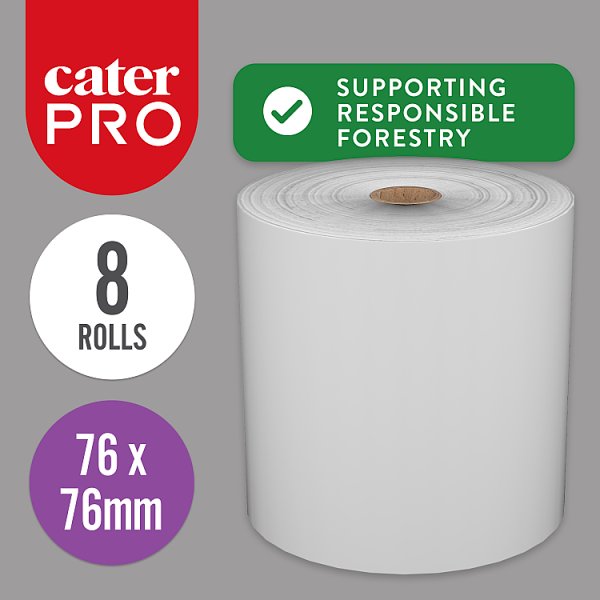 CaterPro 8 Paper Non-Thermal Kitchen Printer Rolls (5 x 8s)