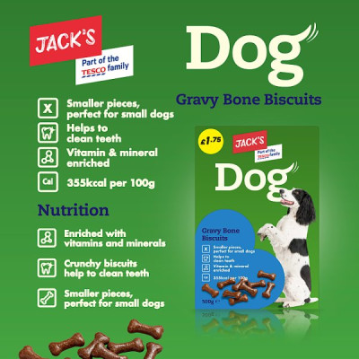 Jack's Dog Gravy Bone Biscuits 500g (5 x 500g)