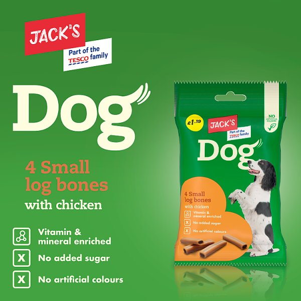 Jack's 4 Dog Small Log Bones with Chicken 180g (14 x 180g)