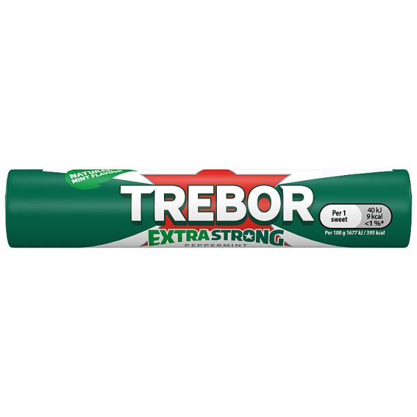 Trebor Extra Strong Peppermint Mints Roll 41.3g (40 x 41.3g)