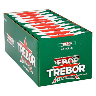 Trebor Extra Strong Peppermint Mints Roll 41.3g (40 x 41.3g)