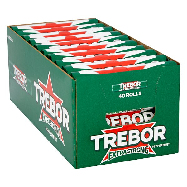 Trebor Extra Strong Peppermint Mints Roll 41.3g (40 x 41.3g)