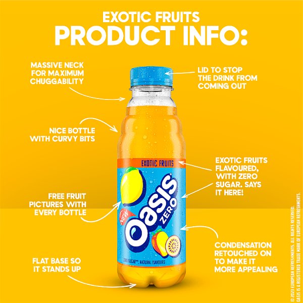 Oasis Exotic Fruits No Added Sugar 500ml PM (12 x 500ml)