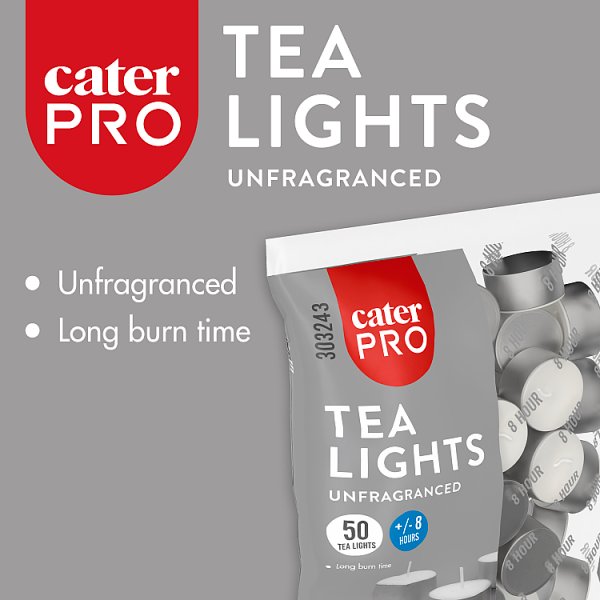 CaterPro 50 Tea Lights 8hours (1 x 50s)