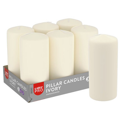 CaterPro 6 Pillar Candles Ivory 78x175mm (1 x 6s)