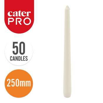 CaterPro 50 Tapered Candles Ivory 250mm (3 x 50s)