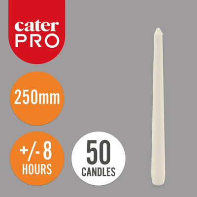 CaterPro 50 Tapered Candles Ivory 250mm (3 x 50s)