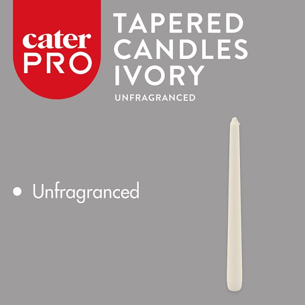 CaterPro 50 Tapered Candles Ivory 250mm (1 x 50s)