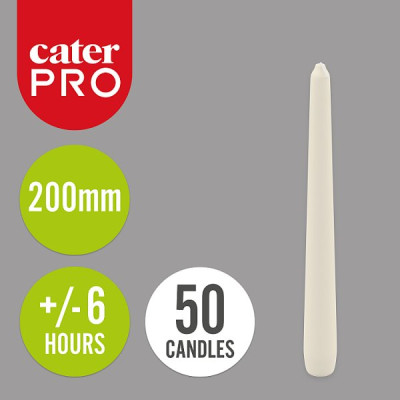 CaterPro 50 Tapered Candles Ivory 200mm (4 x 50s) CaterPro 50 Tapered Candles Ivory 200mm (4 x 50s)