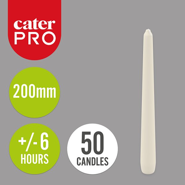 CaterPro 50 Tapered Candles Ivory 200mm (4 x 50s) CaterPro 50 Tapered Candles Ivory 200mm (4 x 50s)
