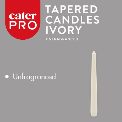 CaterPro 50 Tapered Candles Ivory 200mm (4 x 50s) CaterPro 50 Tapered Candles Ivory 200mm (4 x 50s)