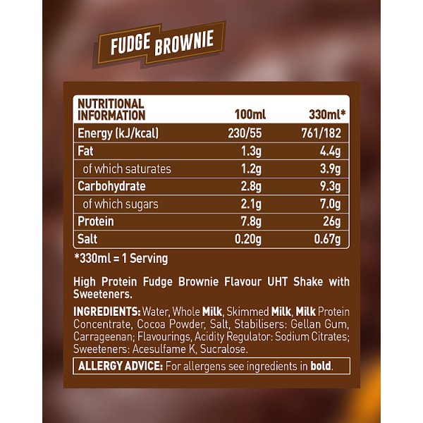 Grenade Fudge Brownie Flavour Protein Shake 330ml (8 x 330ml)