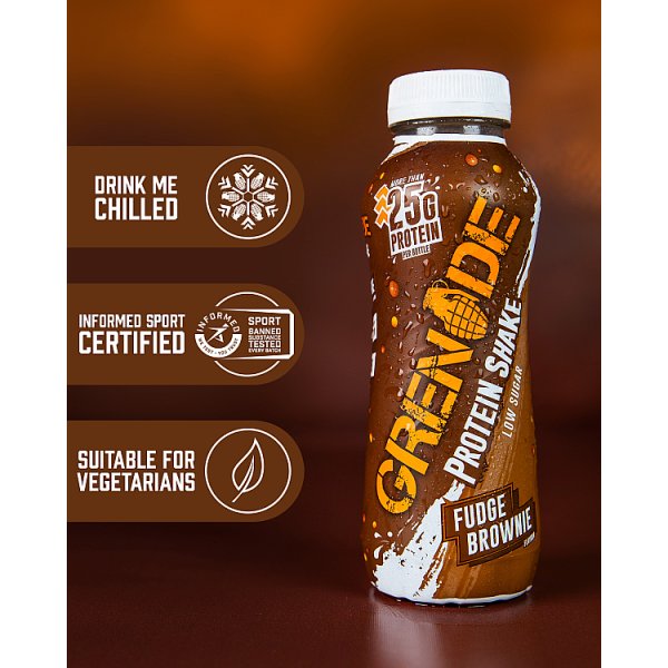 Grenade Fudge Brownie Flavour Protein Shake 330ml (8 x 330ml)