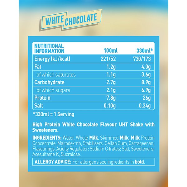 Grenade White Chocolate Flavour Protein Shake 330ml (8 x 330ml)