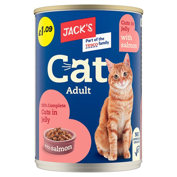 Jack's Adult Cat 100% Complete Cuts in Jelly with Salmon 415g (12 x 415g)
