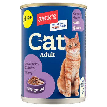 Jack's Adult Cat 100% Complete Cuts in Gravy with Game 415g (12 x 415g)