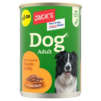 Jack's Dog Adult 100% Complete Chunks in Jelly with Chicken 415g (12 x 415g) Jack's Dog Adult 100% Complete Chunks in Jelly with Chicken 415g (12 x 415g)