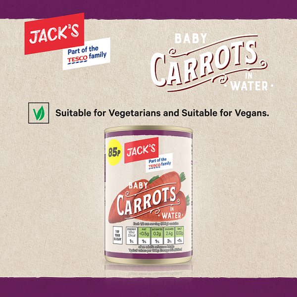 Jack's Baby Carrots in Water 300g (12 x 300g)